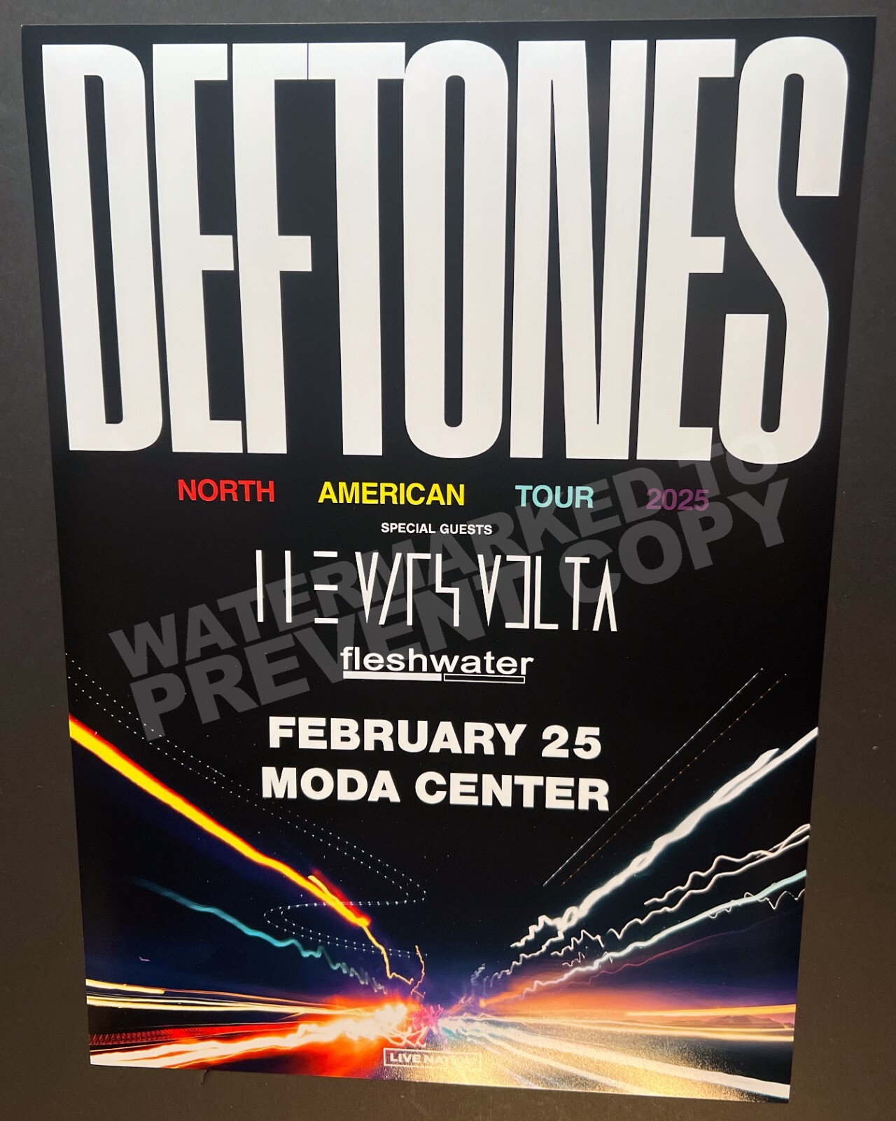 Deftones 2025 Tour Moda Center Portland Oregan Concert Show Poster Mars Volta