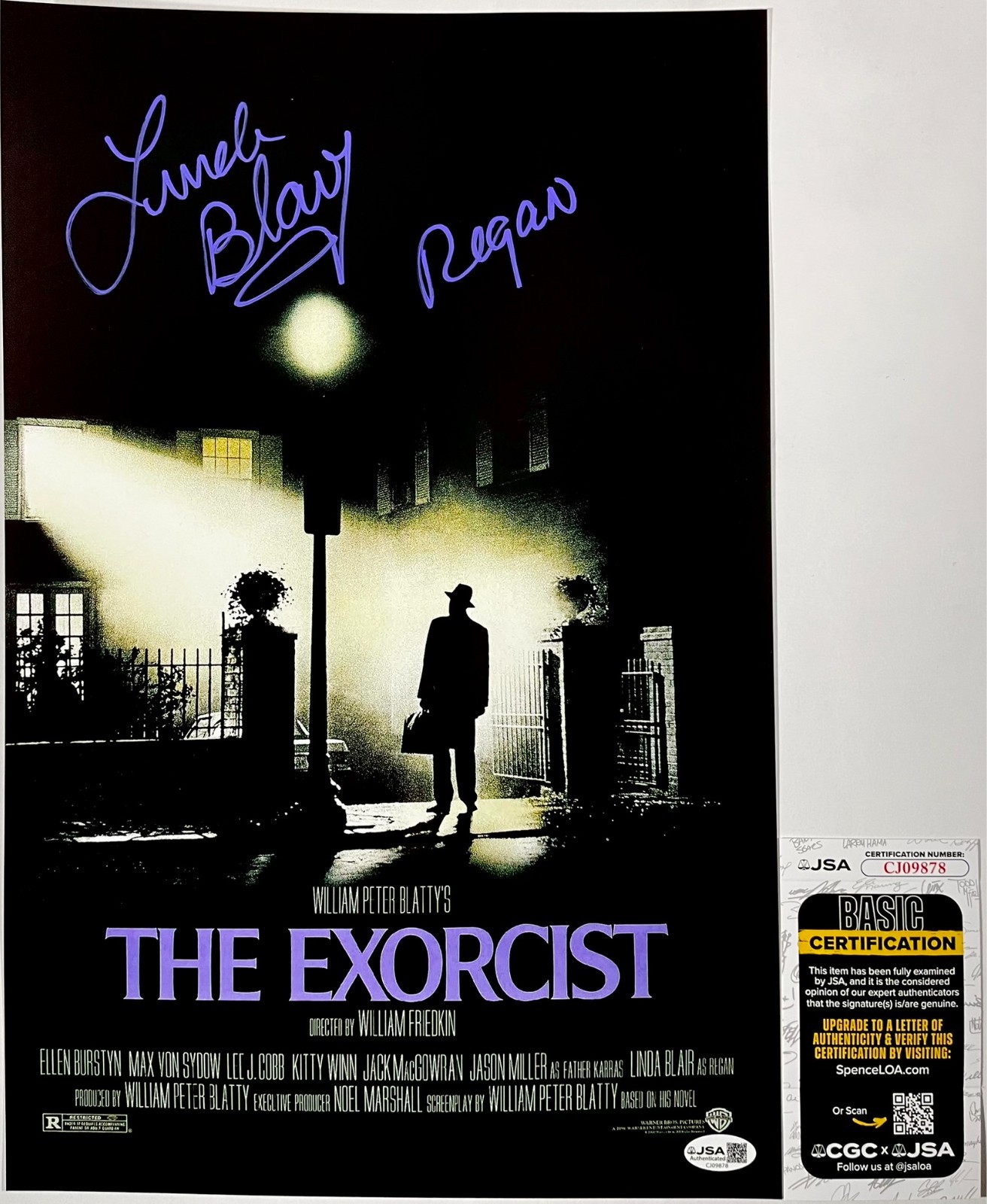 Linda Blair Signed The Exorcist 11×17 Movie Poster Authentic Autograph JSA COA