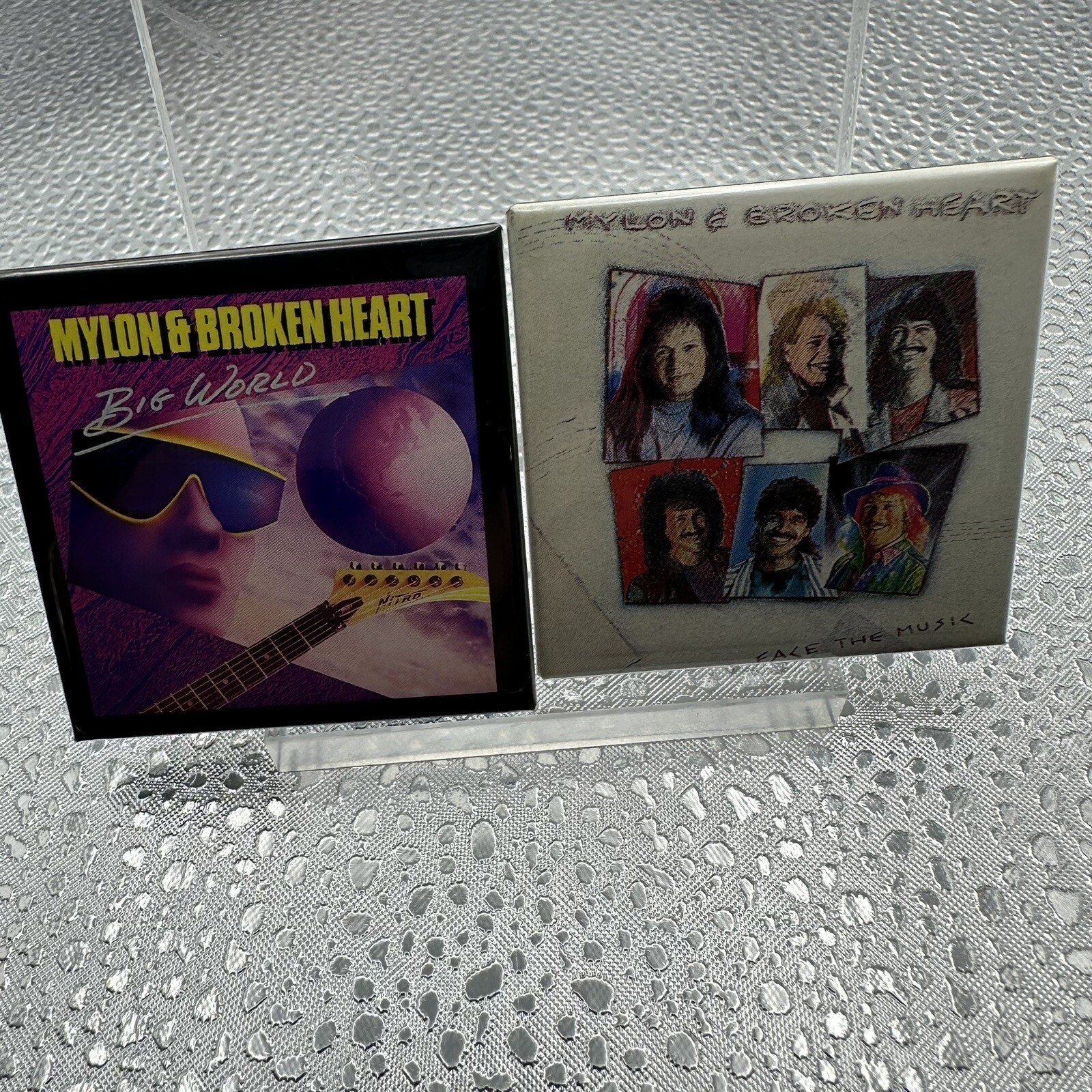 Mylon & Broken Heart , Lefevre 2 Album Covers Jean Jacket Buttons/pins (Two)