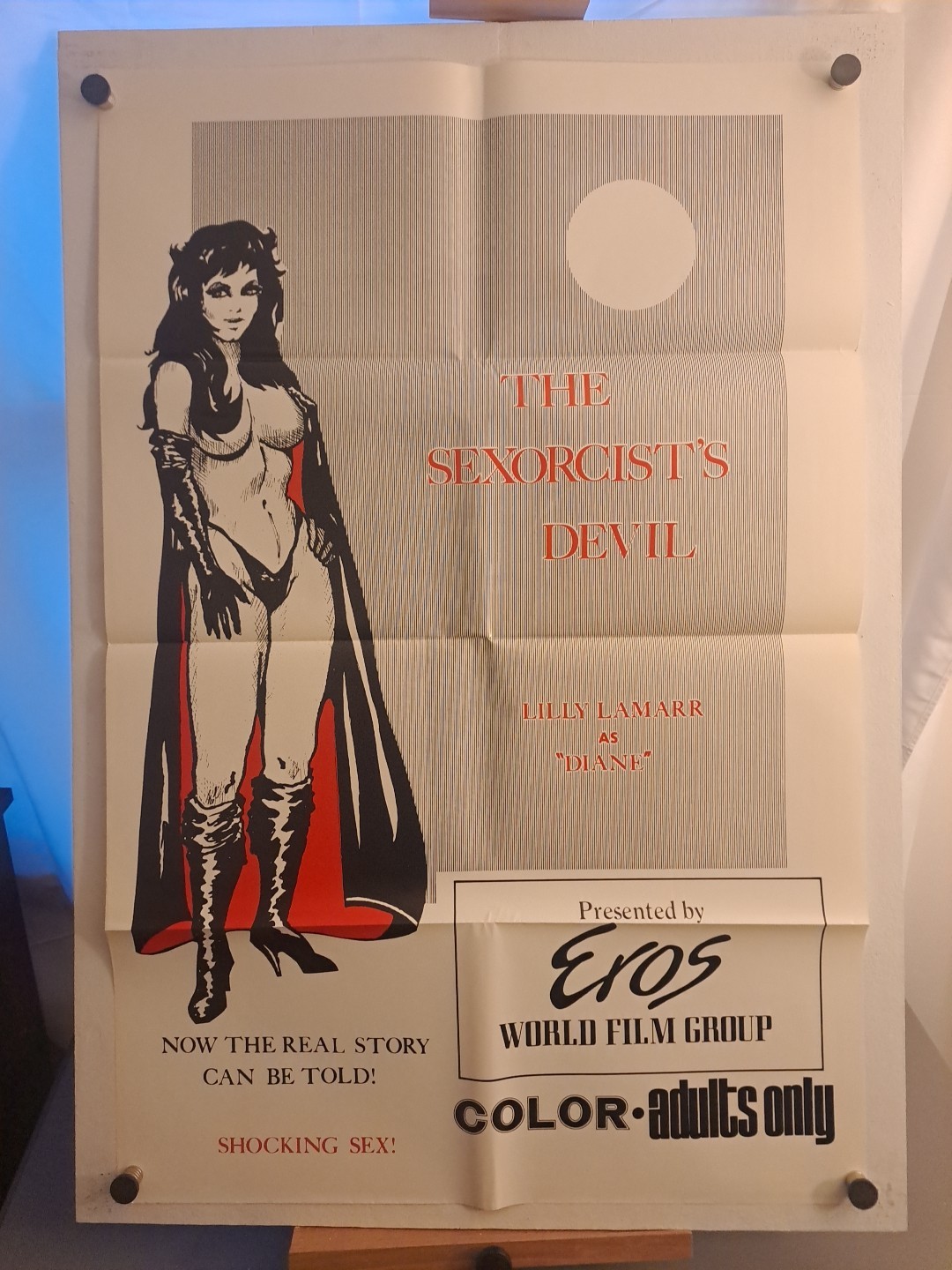 1974 “The Sexorcist’s Devil” Sexploitation Adult Film 27×41 Poster Folded