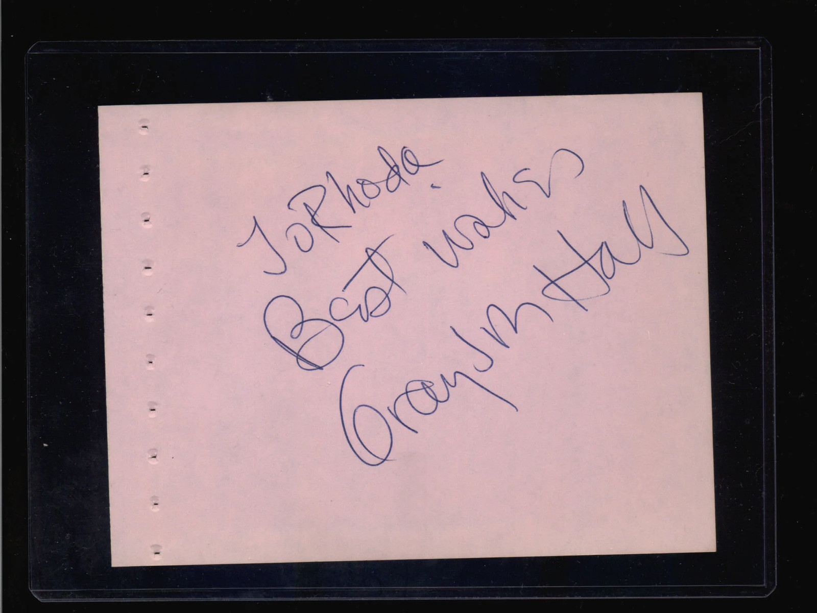 Grayson Hall – Signed Autograph Book Page – Dark Shadows