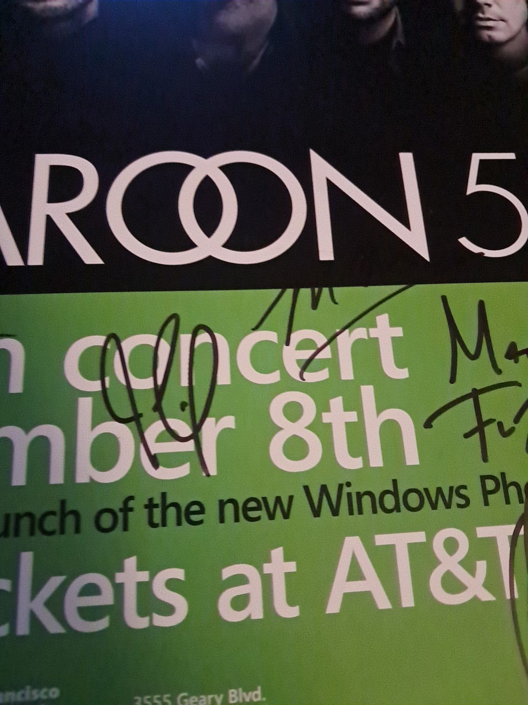 Amazing Maroon 5 Autographed Poster