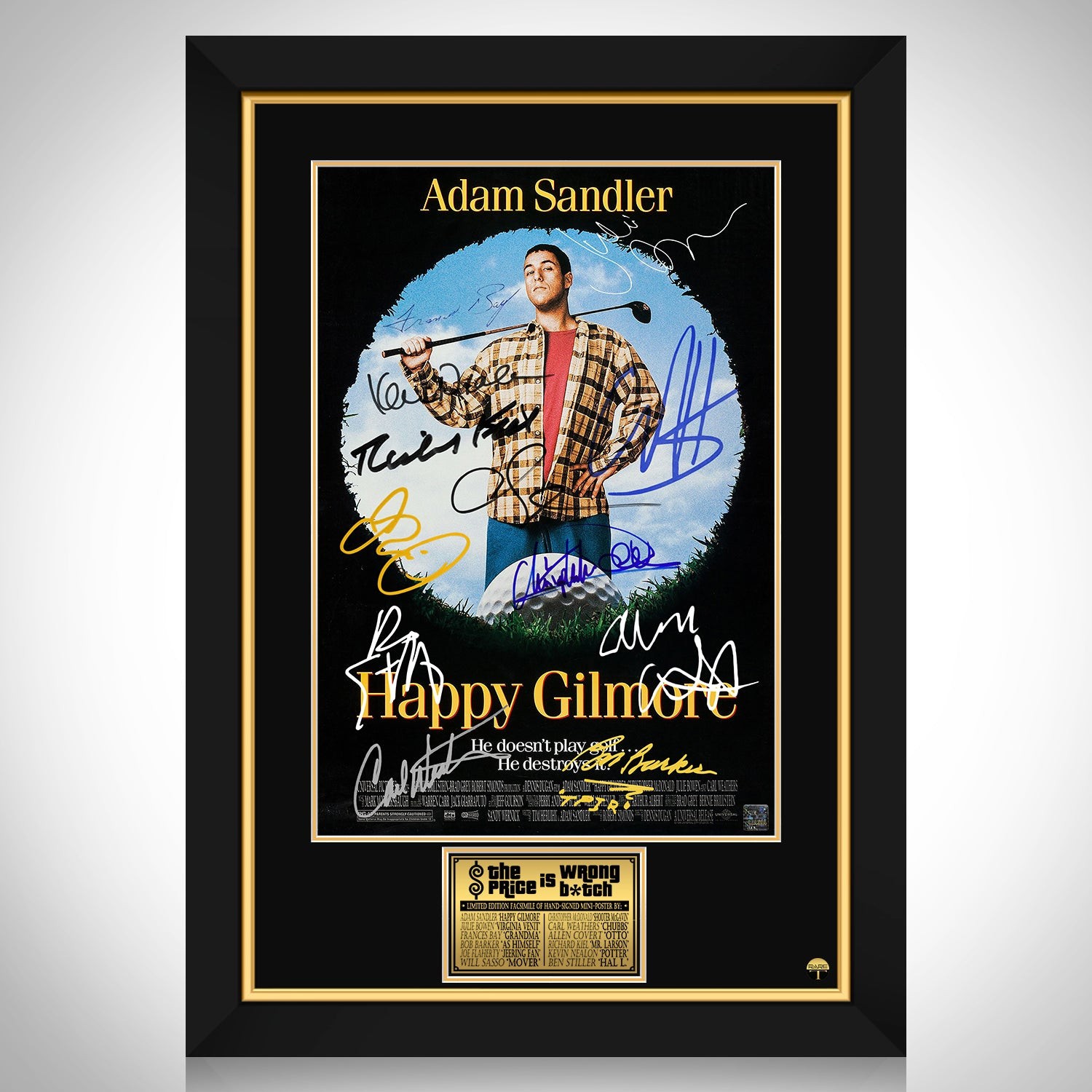 HAPPY GILMORE CAST ADAM SANDLER GOLF PGA SIGNED 8.5X11 PHOTO AUTOGRAPH POSTER