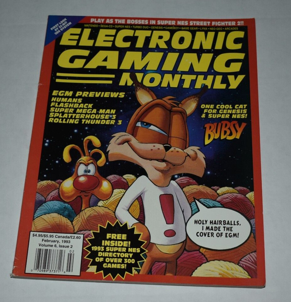 ELECTRONIC GAMING MONTHLY #43 Feb 1993 Vintage Magazine Bubsy