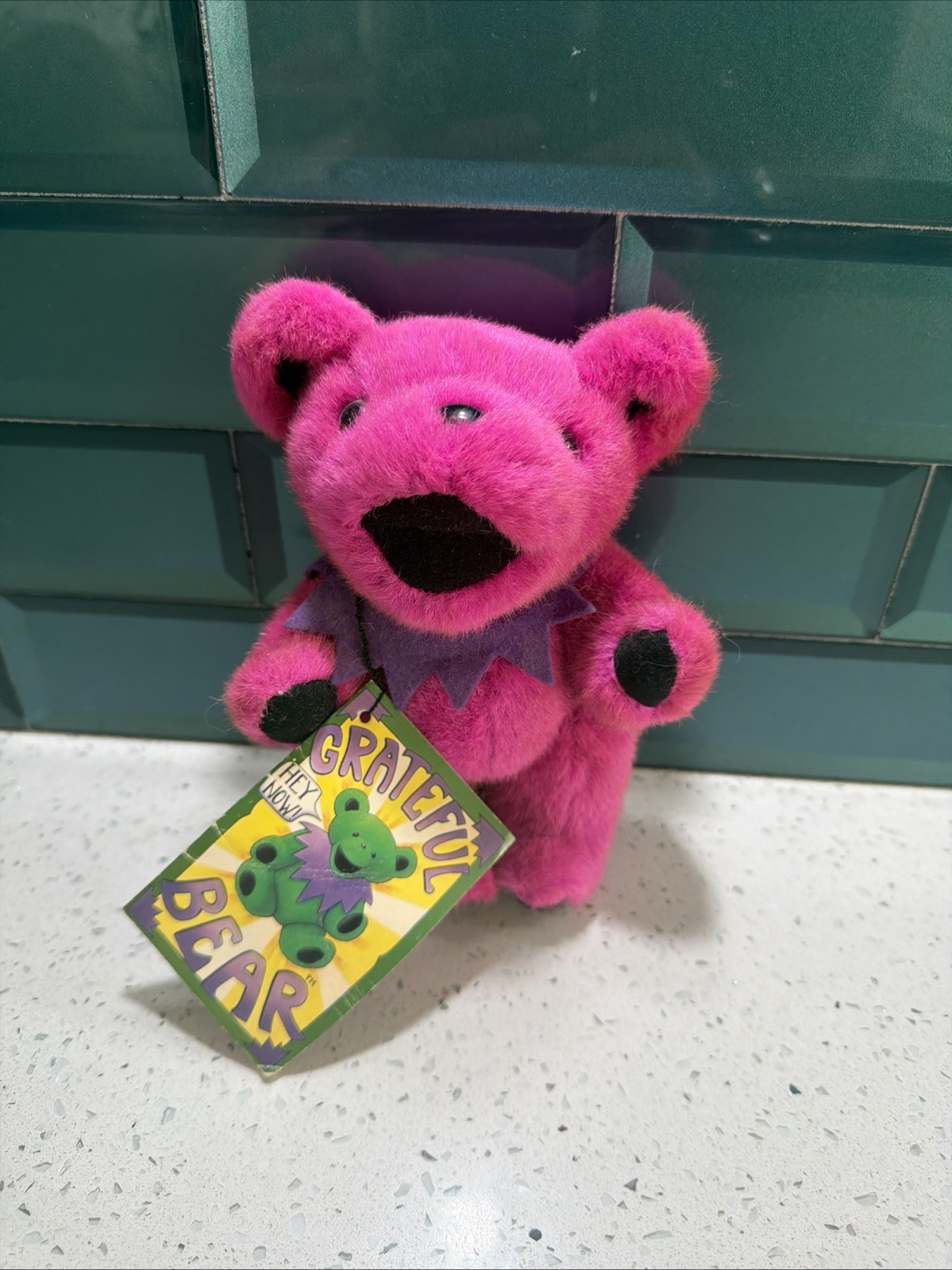 NWT 1990 Grateful Dead Dancing Bear Jointed Pink Purple Vintage