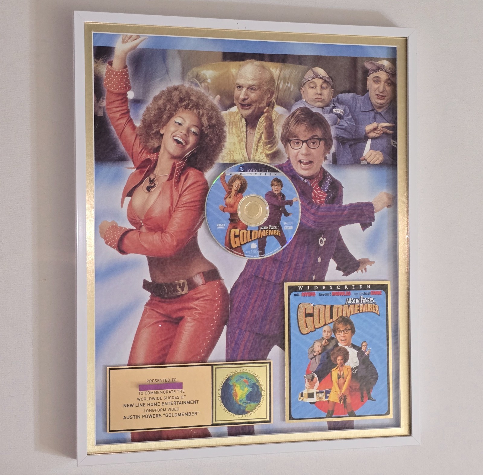 BEYONCE AUSTIN POWERS GOLDMEMBER INTERNATIONAL GOLD SALES AWARD MUSIC VIDEO RIAA