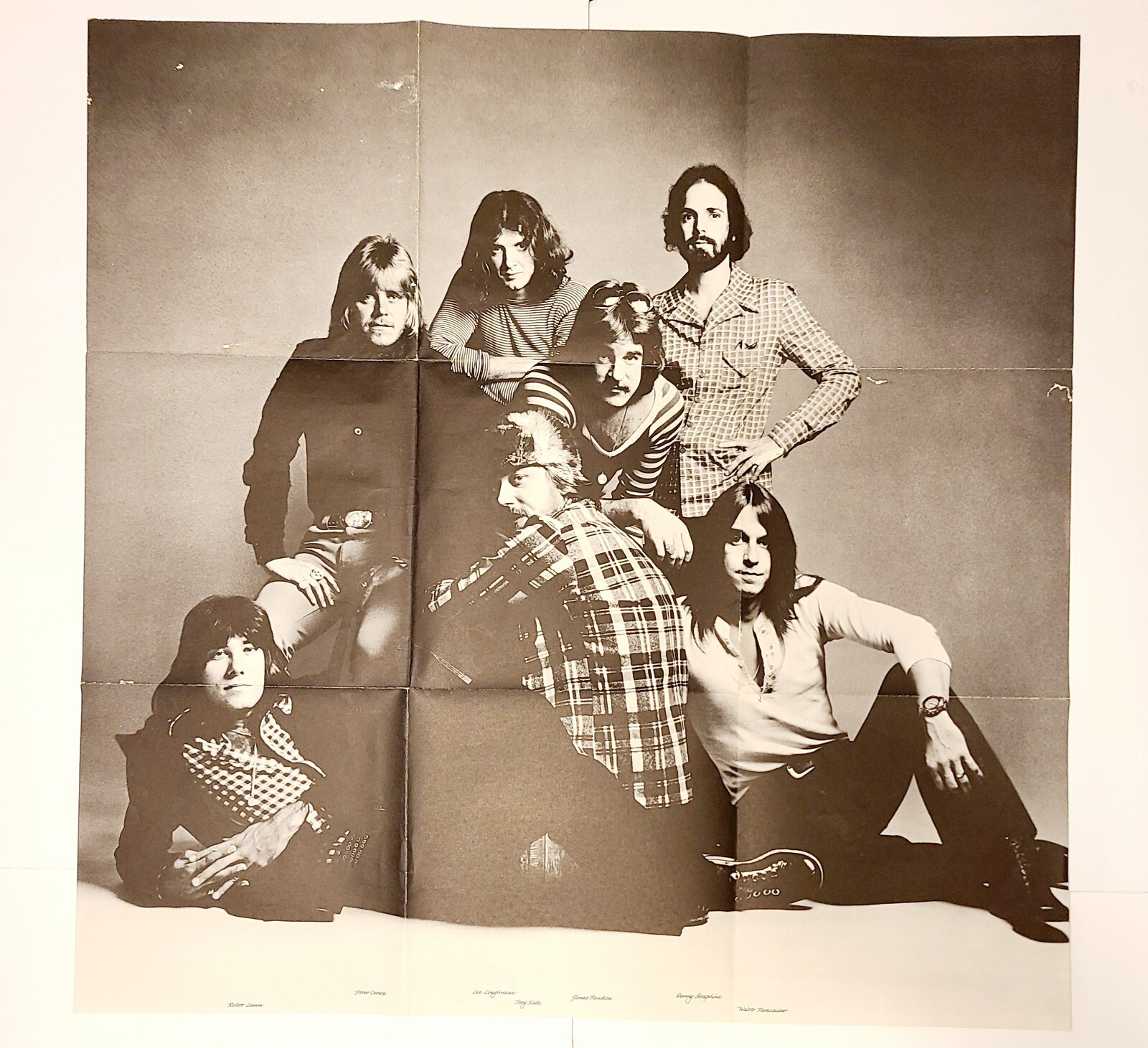 Vintage Chicago Rock Band B&W 1970’s Paper Poster 33″ X 33″ Folded Pre-Owned