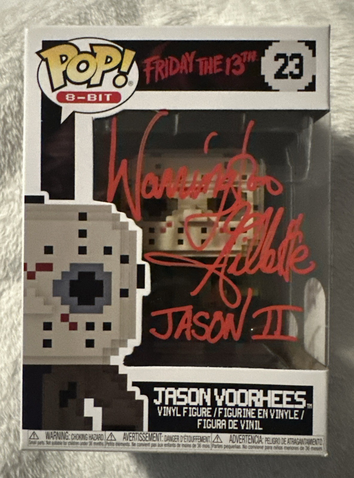 Funko Pop Jason Voorhees 8-Bit Signed Warrington Gillette 1/65 JSA RARE VAULTED