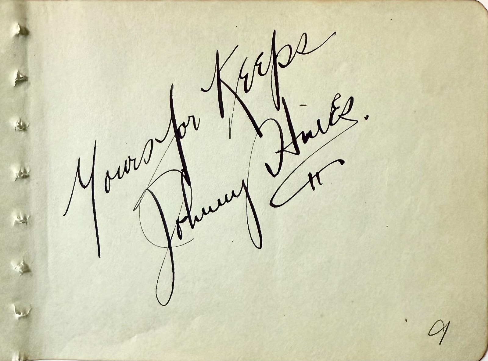 JOHNNY HINES Autograph Signed 4×5 ALBUM PAGE Little Johnny Jones SILENT FILM ERA