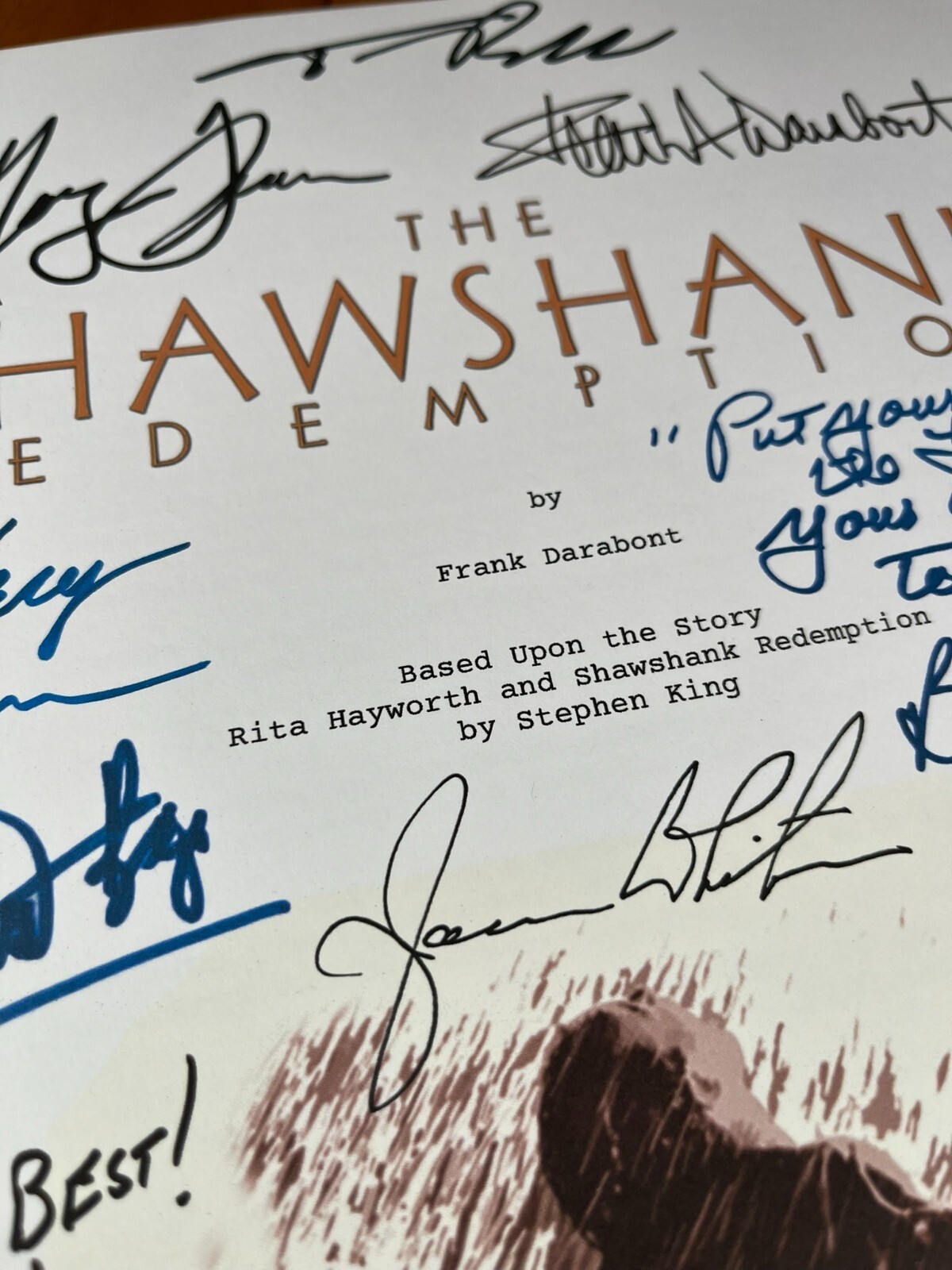 The Shawshank Redemption Script Signed- Autograph Reprints- 125 Pages