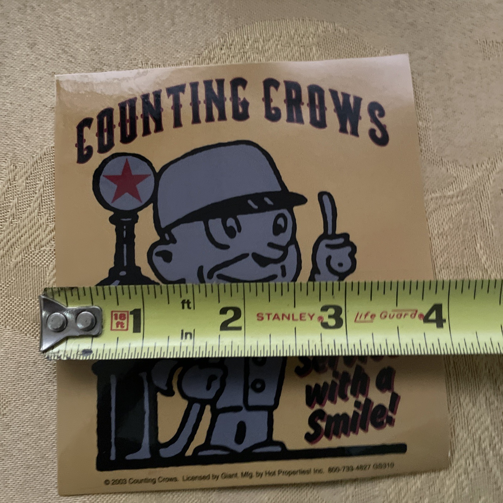 Sticker – Vintage 2003 Counting Crows Service With A Smile Rock Music Band Decal