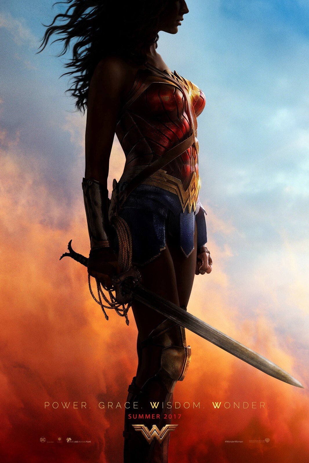 2017 Wonder Woman Movie Poster 11X17 Gal Gadot Chris Pine DC Comics ⚡🍿