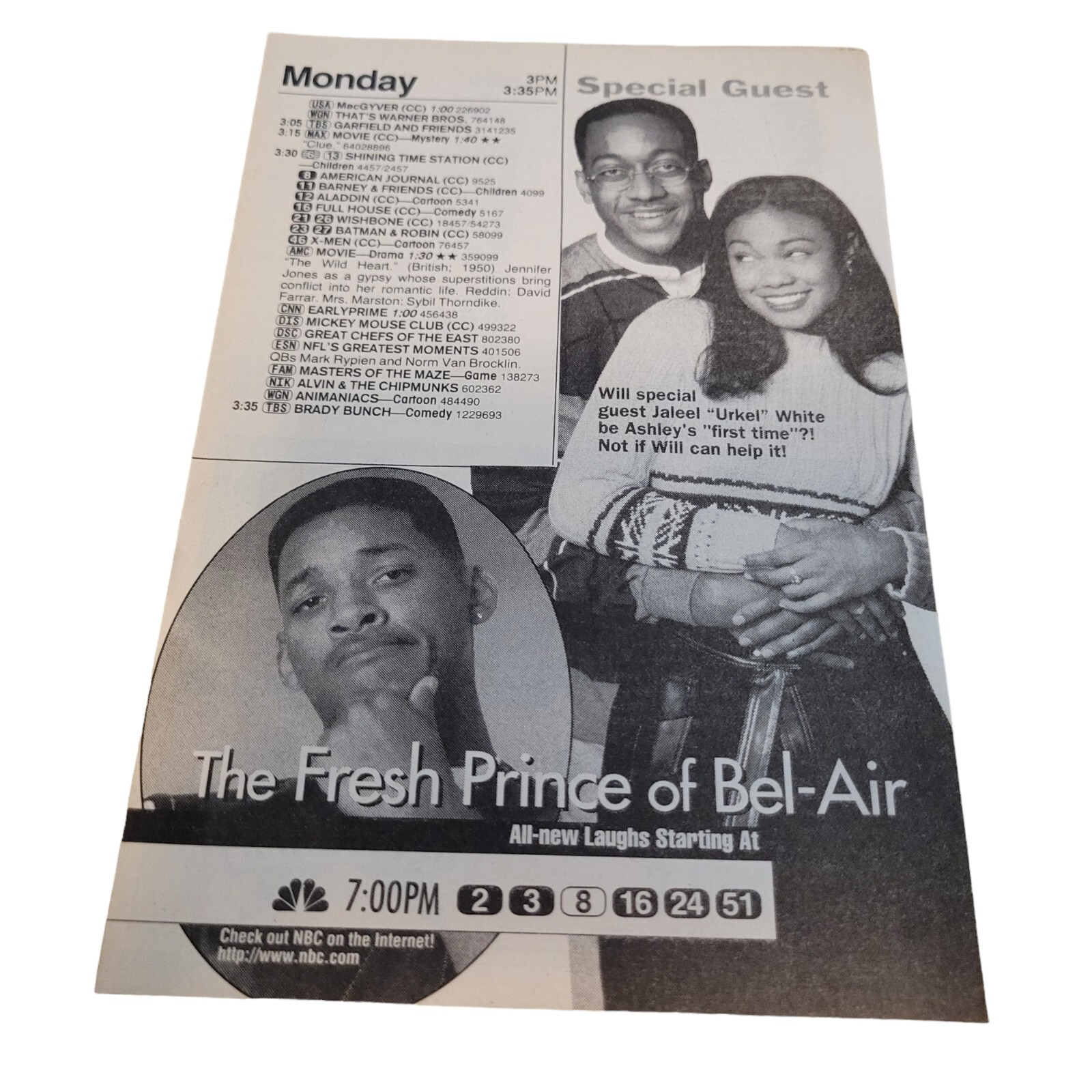 Vtg 90’s Fresh Prince of Bel-Air TV Show Print AD Clippings Lot of 6 Will Smith