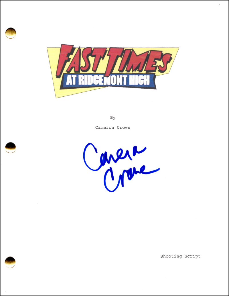 Cameron Crowe Signed Autograph Fast Times at Ridgemont High Full Movie Script