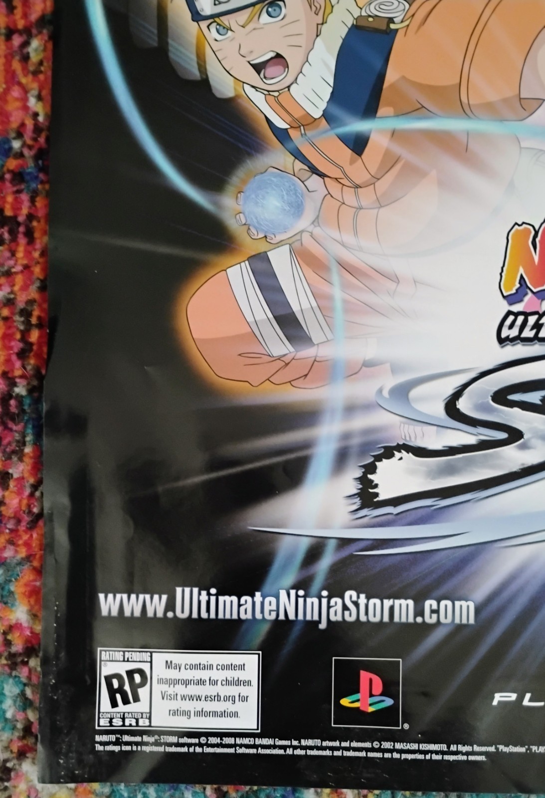 Naruto Ultimate Ninja Storm PS3 Promotional Poster Anime Game Some Creasing