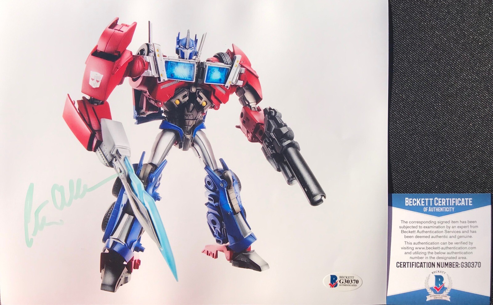 CLASSIC! Peter Cullen OPTIMUS PRIME Signed TRANSFORMERS Movie 8×10 Photo #2 BAS