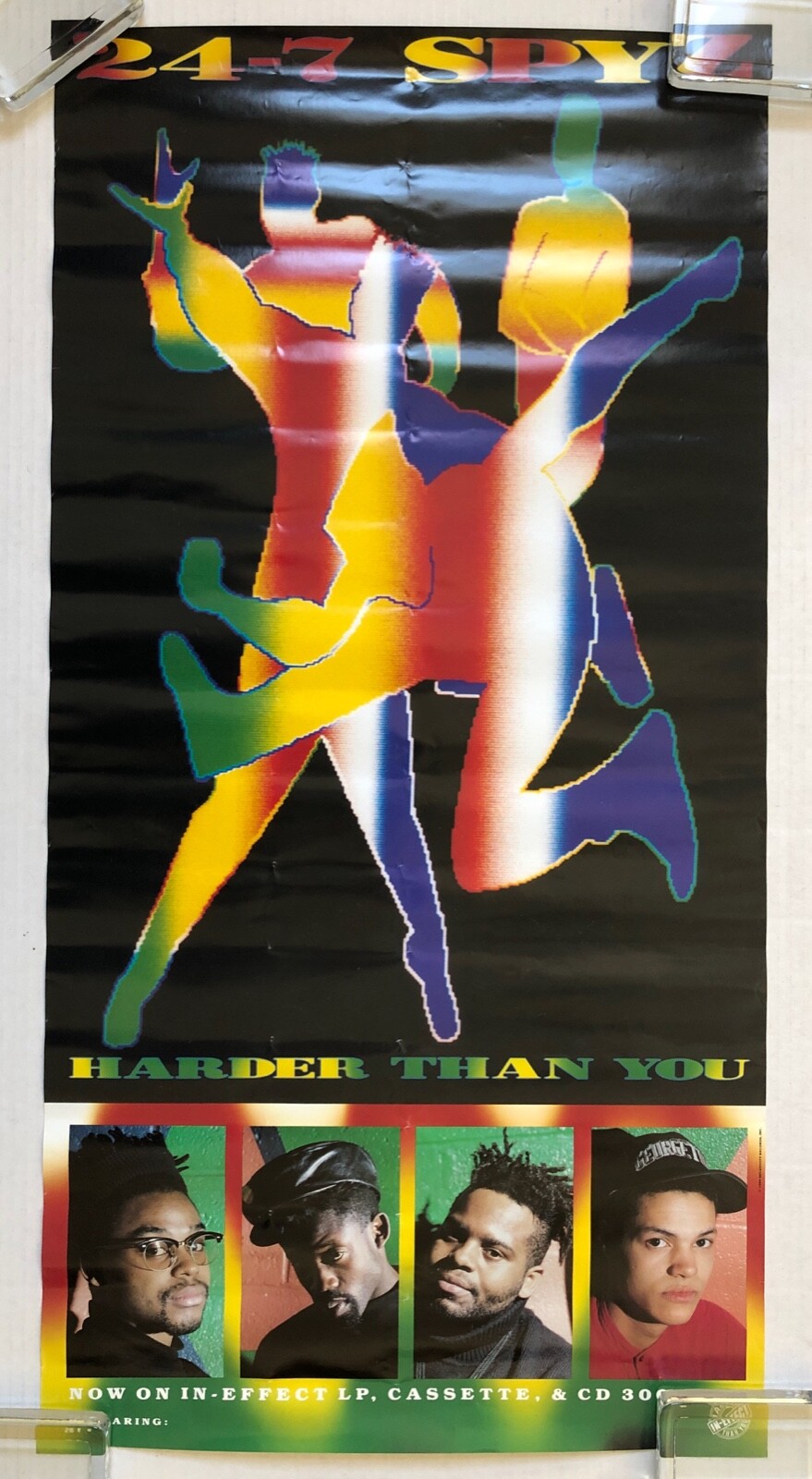 24-7 SPYZ Harder Than You 1989 In-Effect US PROMO Only POSTER LA Funk-Metal VG+