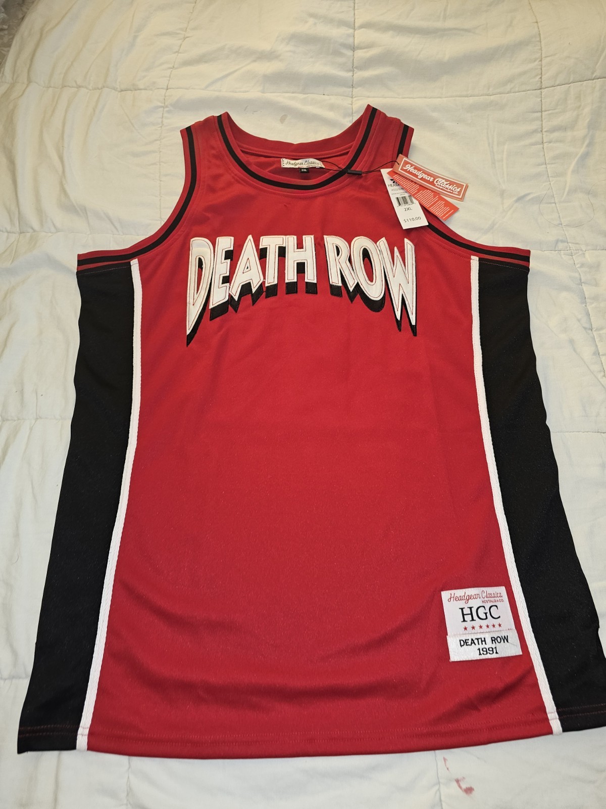 Headgear Classics Death Row Records Rap Hip Hop Jersey 2XL Reproduction Music