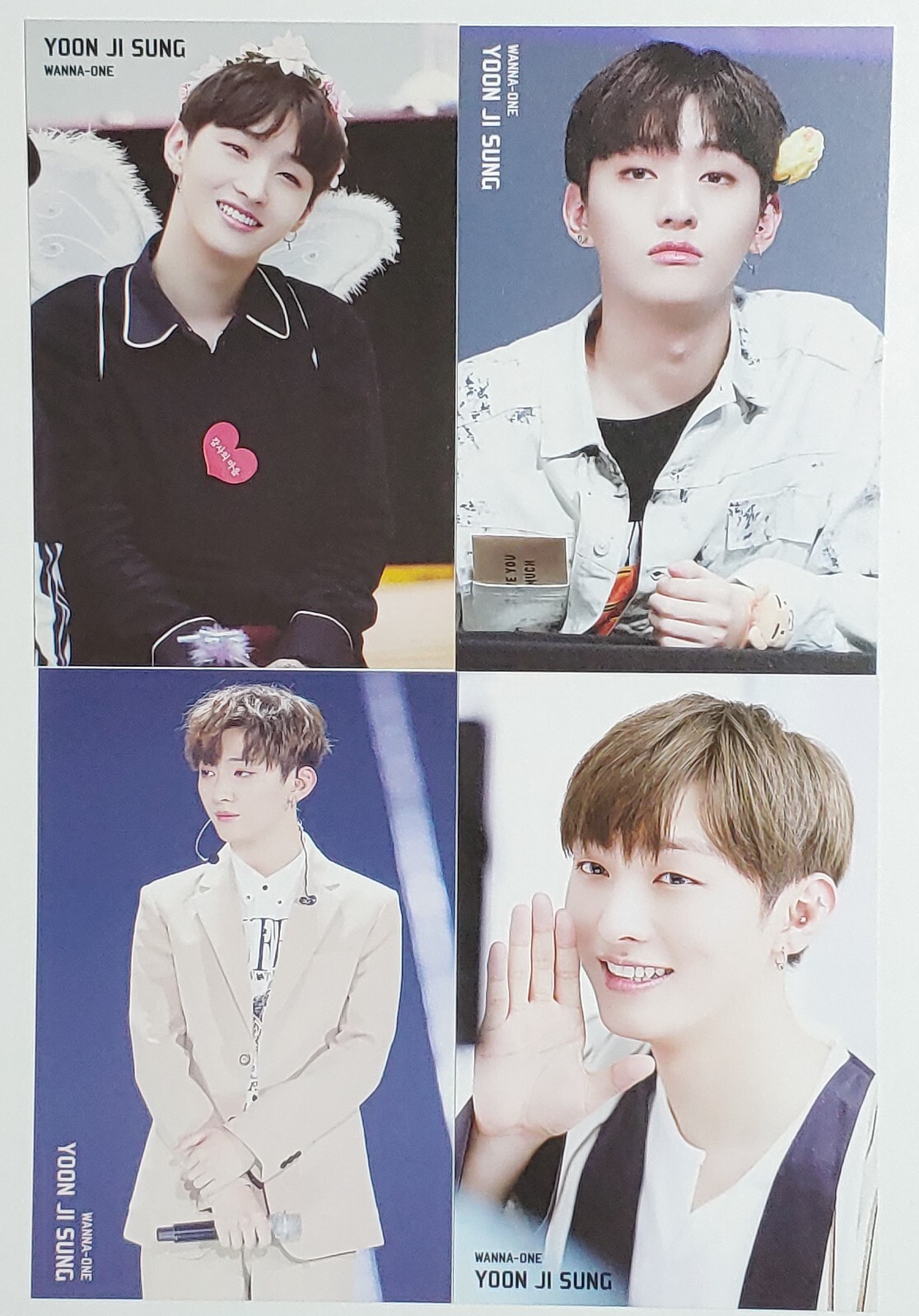 Yoon Ji Sung WannaOne Photo Post Card 12 pcs Sticker 3pcs KPOP Goods PostCard