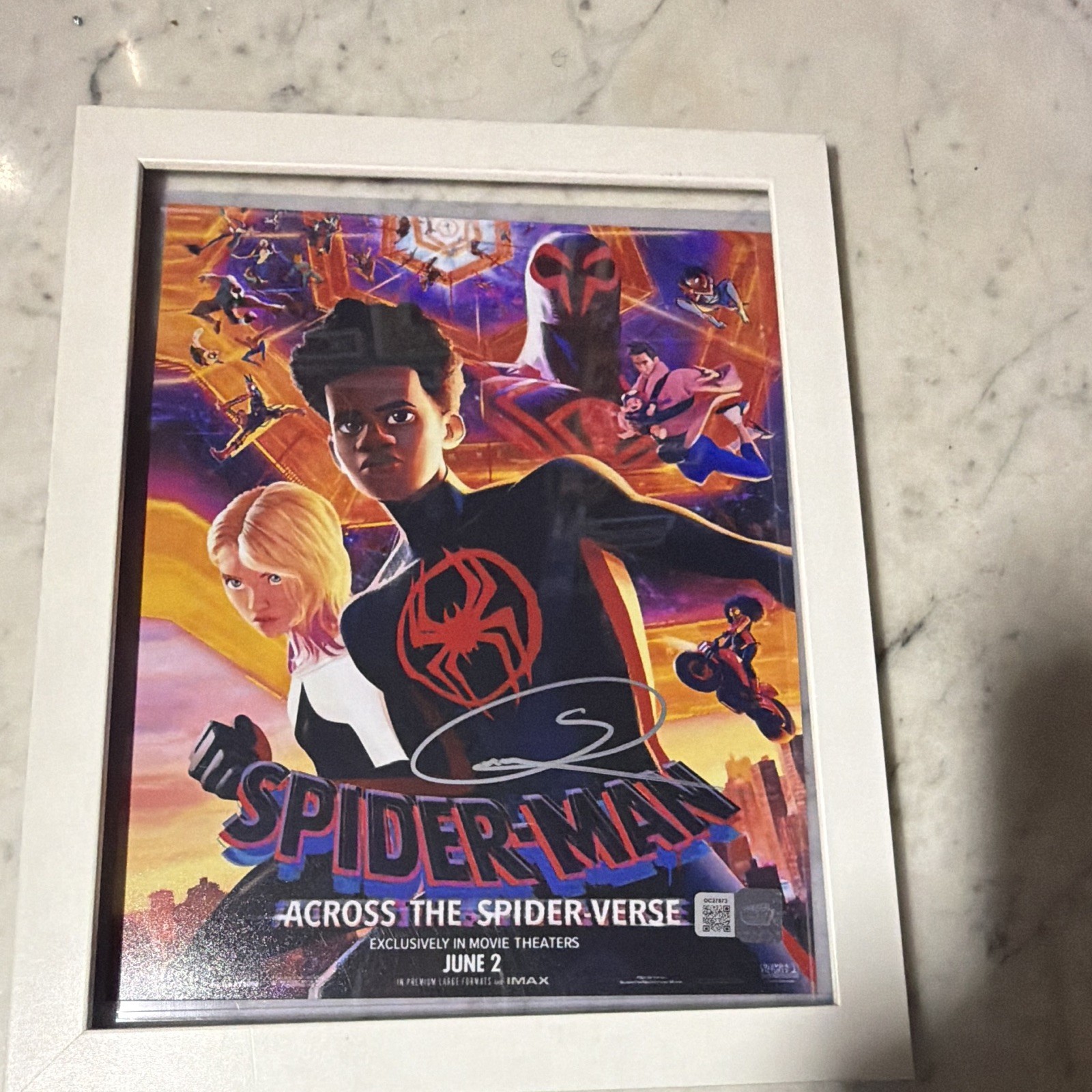 OC Celebrity Marketing Shameik Moore Signed Across the Spider-Verse Photo