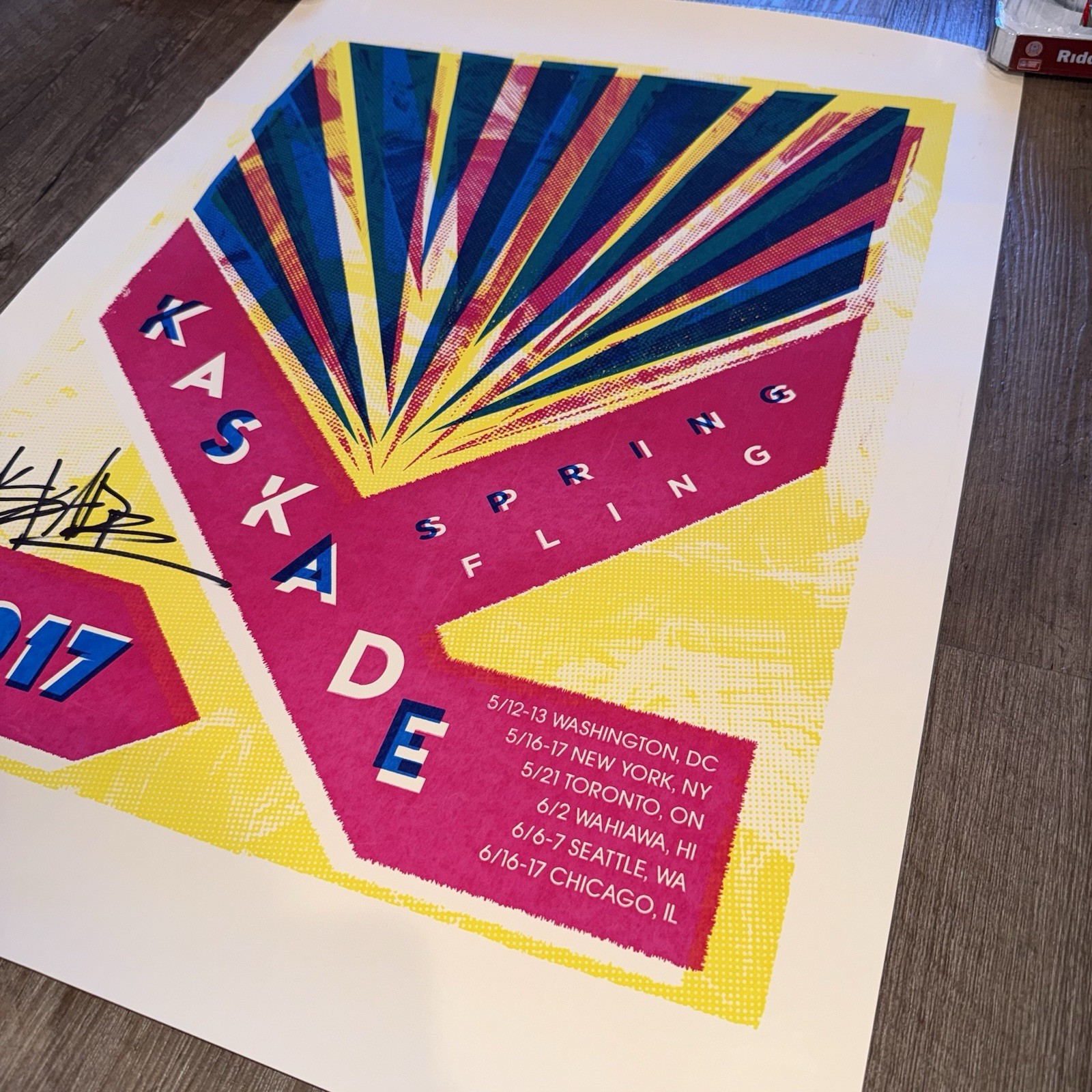 Kaskade 2017 Autographed 18×24 Spring Fling Tour DJ Signed Ryan Raddon JSA