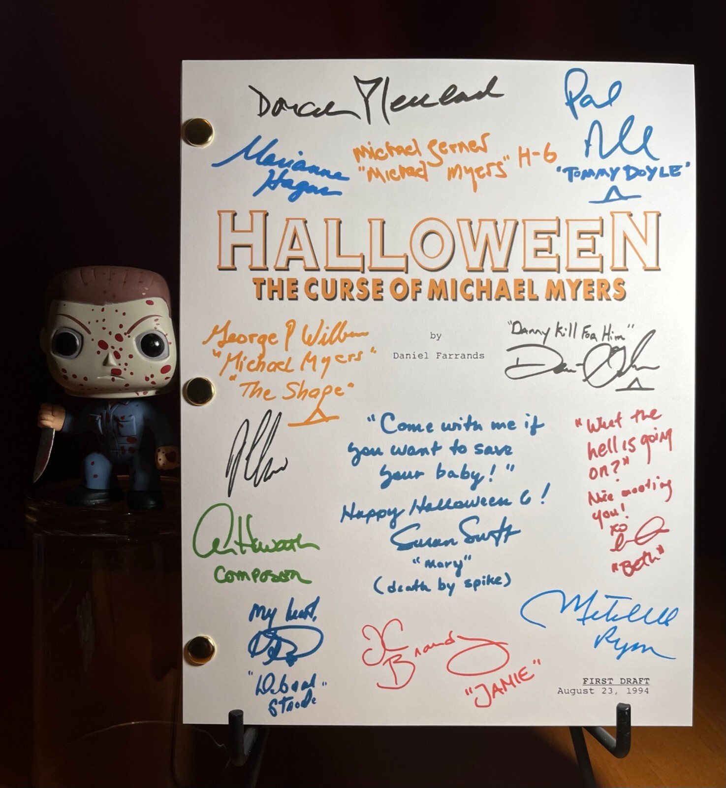 Halloween: The Curse of Michael Myers Script Signed- Autograph Reprints