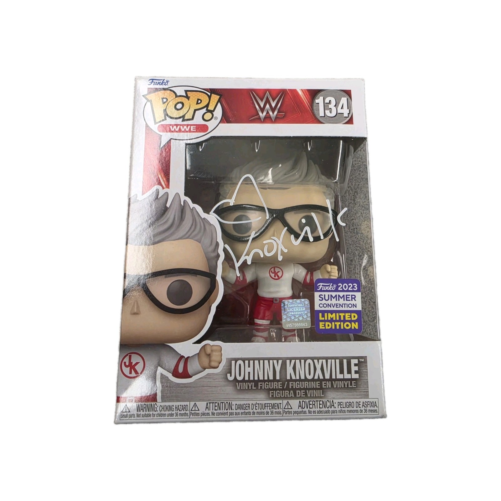 WWE JOHNNY KNOXVILLE SIGNED FUNKO WWE #134 SWAU COA