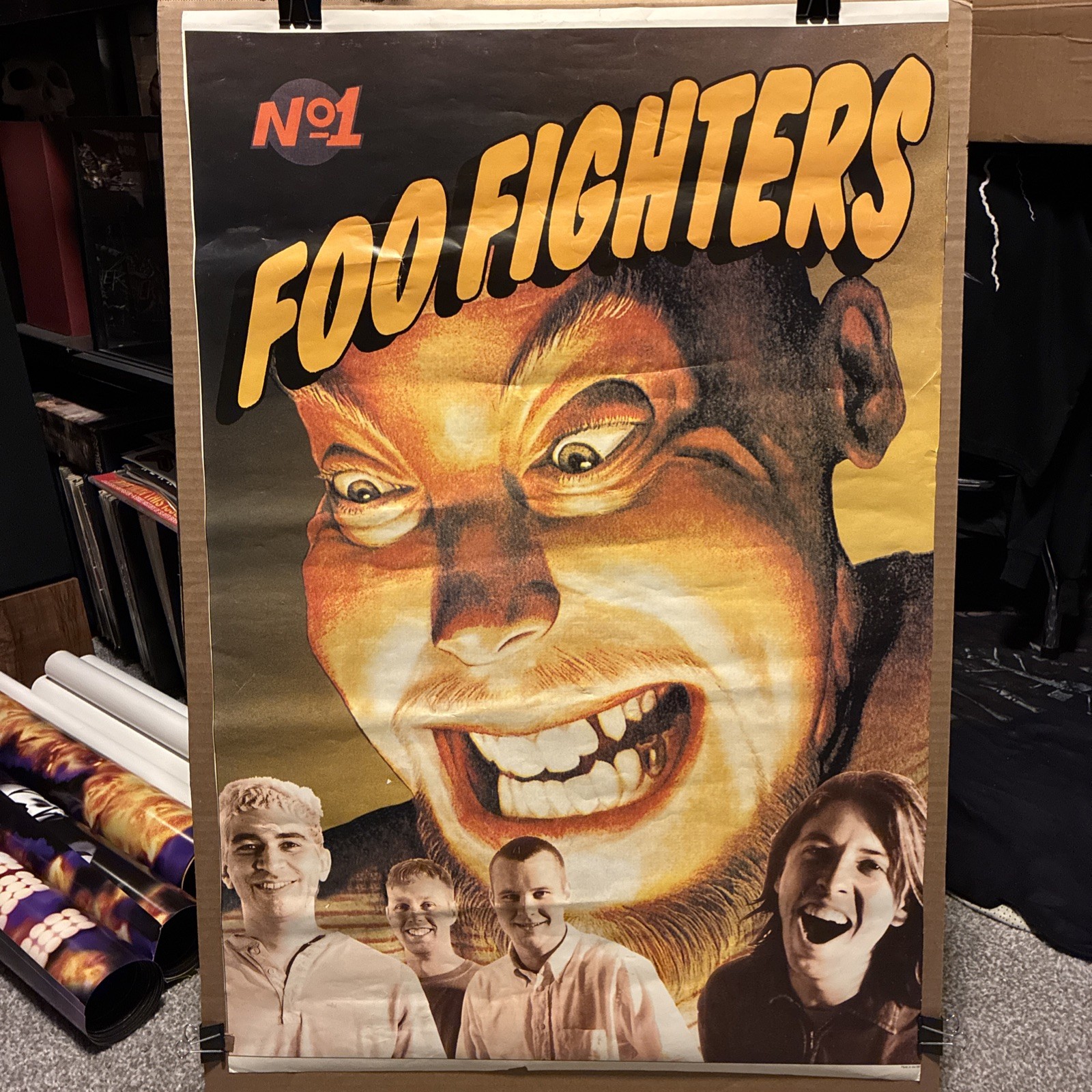 Foo Fighters 1995 Debut lp Promo Poster. Ultra Rare 24″ x 35″ VG Condition