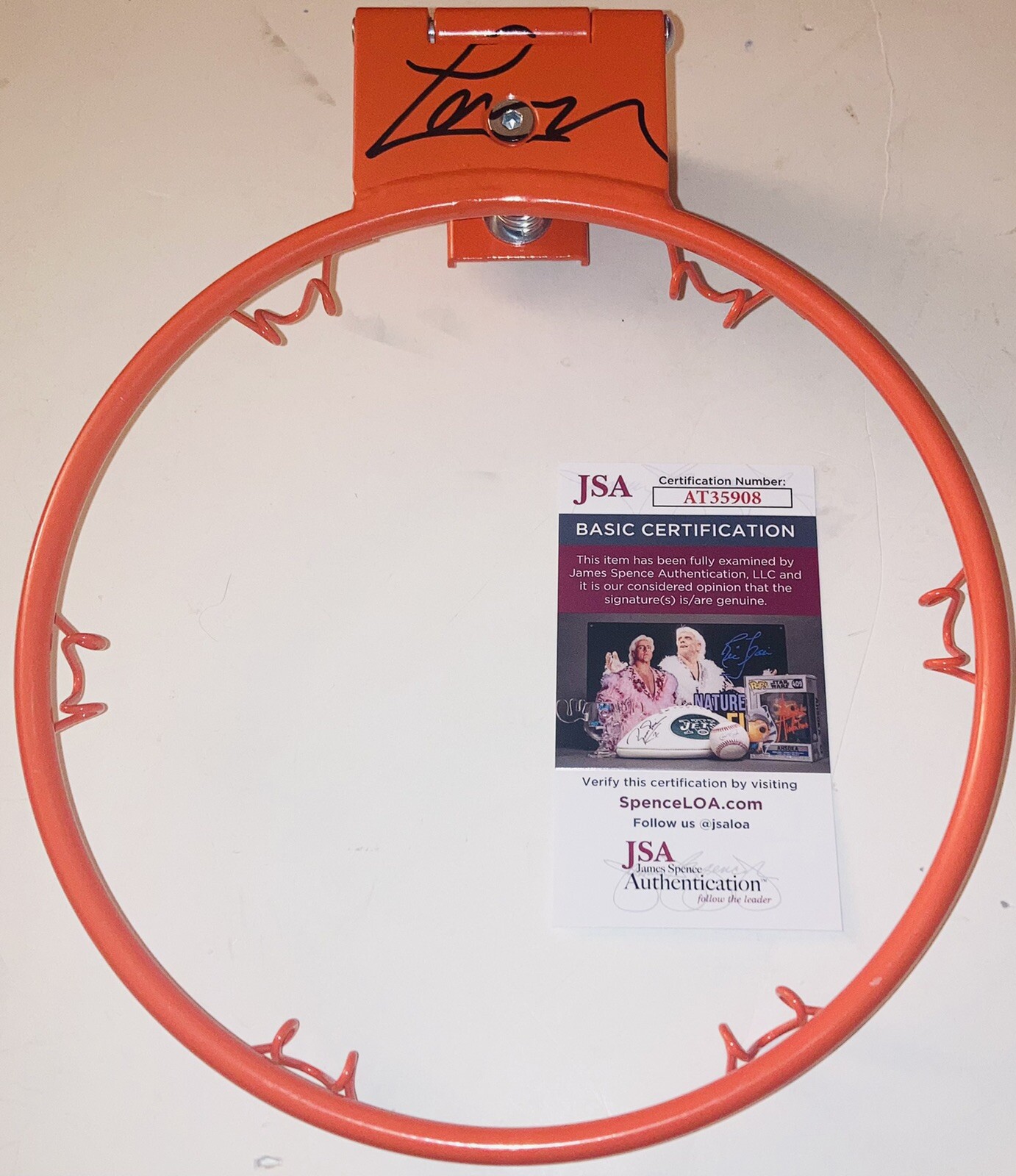 LEON ROBINSON ABOVE THE RIM ACTOR SIGNED AUTOGRAPHED BASKETBALL RIM JSA COA RARE