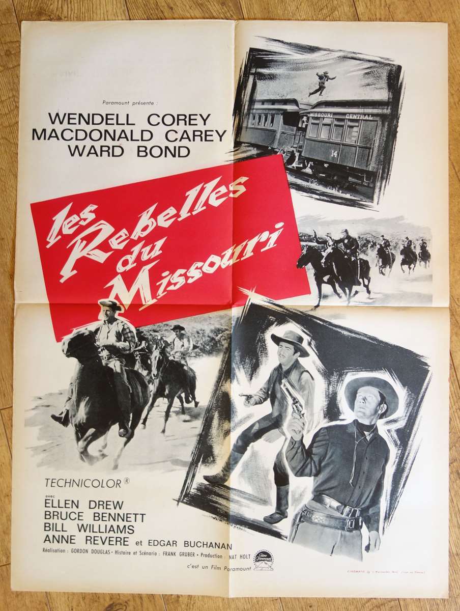 THE GREAT MISSOURI RAID western original MEDIUM french movie poster ’51
