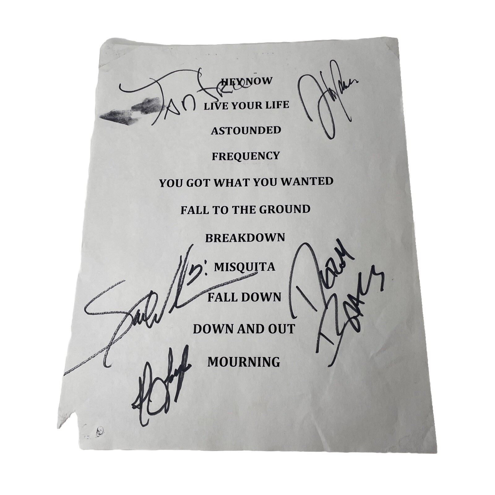 Tantric Band Signed Set List 2000s Rock Metal Grunge Hed(pe) Adema Creed Rare!