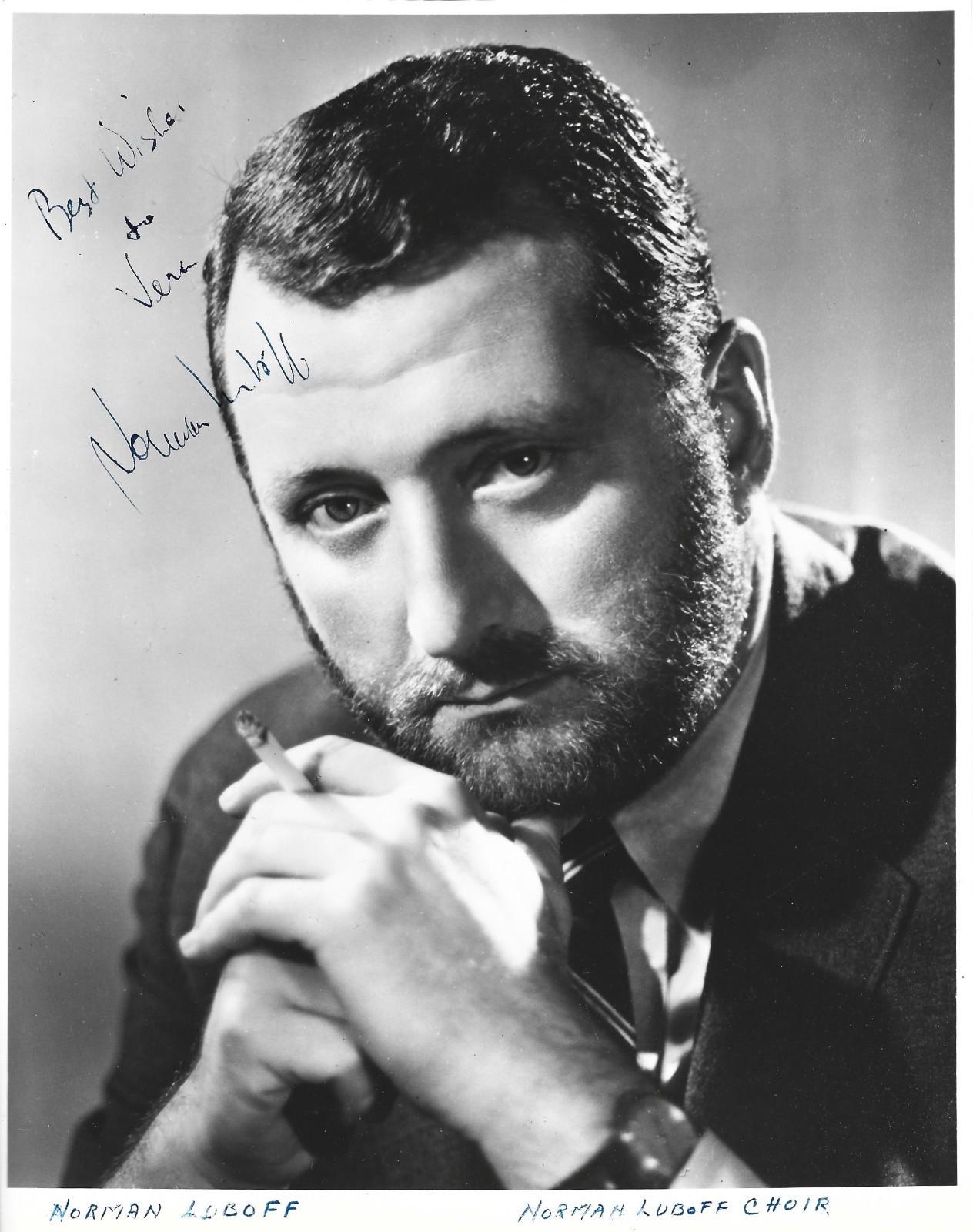 Norman Luboff hand SIGNED Promo Photo COA Autographed Choir Christmas + Bonus