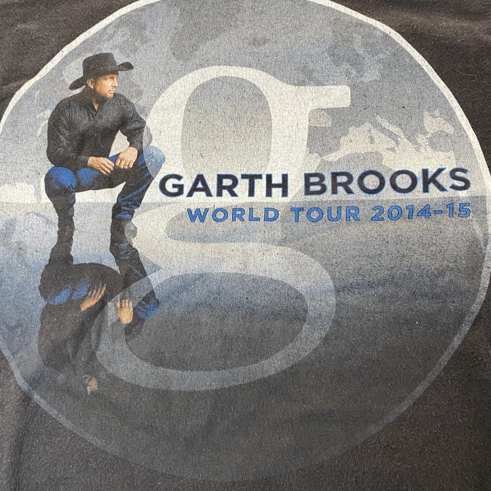 VTG Hanes Beefy T Shirt Men’s XL TG EG Black Garth Brooks World Tour 2014-15