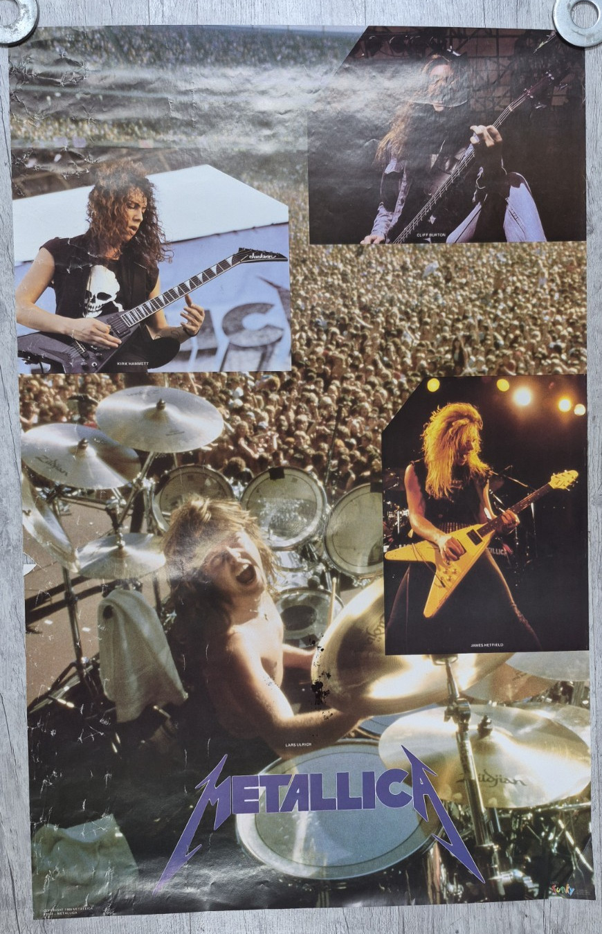 Vintage METALLICA 1986 Concert Music Poster by Funky HEAVY METAL 34″x22″
