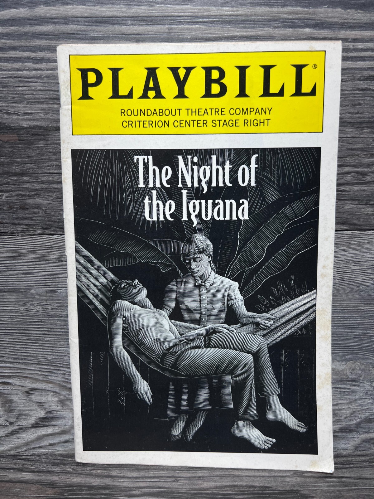 THE NIGHT OF THE IGUANA, PLAYBILL, MAY 1996, CRITERION CENTER STAGE RIGHT