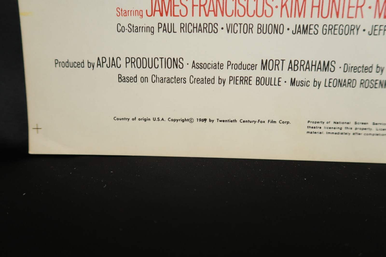 Beneath The Planet of the Apes 1970 Window Card Movie Poster 14 x 22 NSS 70/165