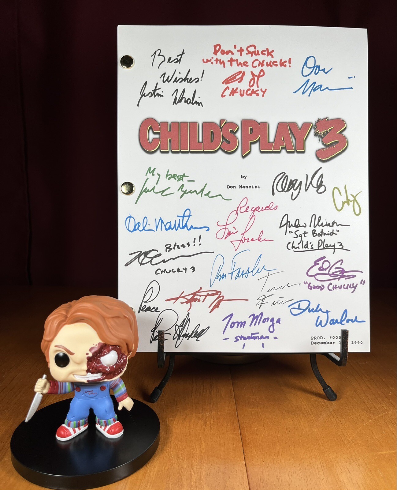 Child’s Play 3 Script Signed- Autograph Reprints- 114 Pages- Chucky- Horror