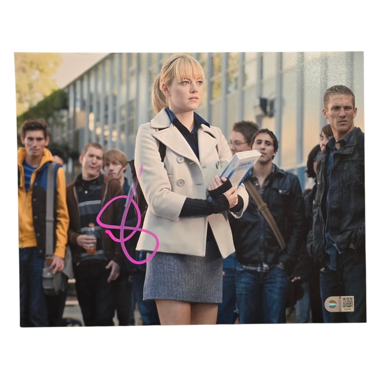 Emma Stone Signed 11×14 Photo Gwen Stacy Amazing Spiderman SWAU COA RARE