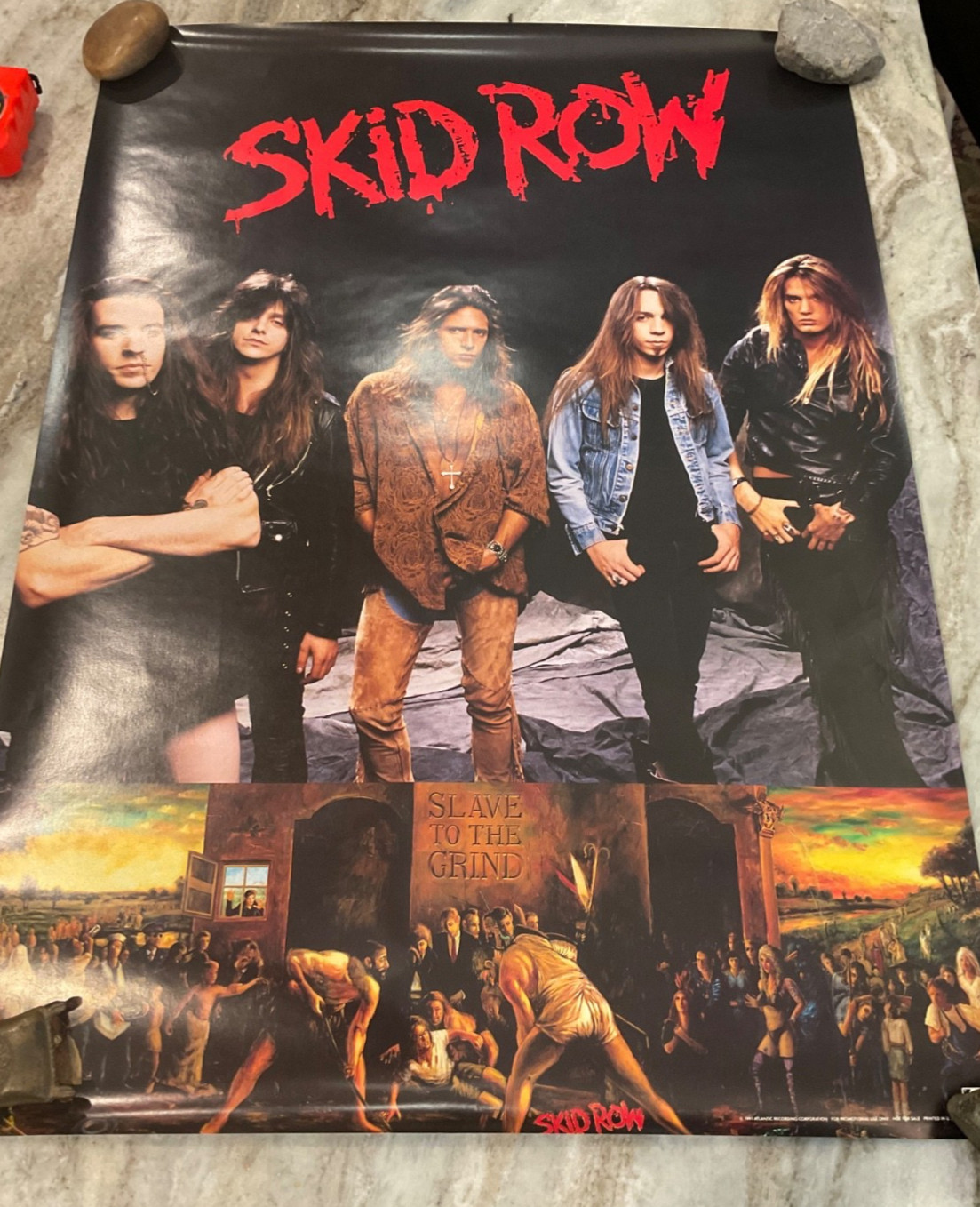 SKID ROW SLAVE TO THE GRIND 1991 ORIGINAL PROMO POSTER 26X36