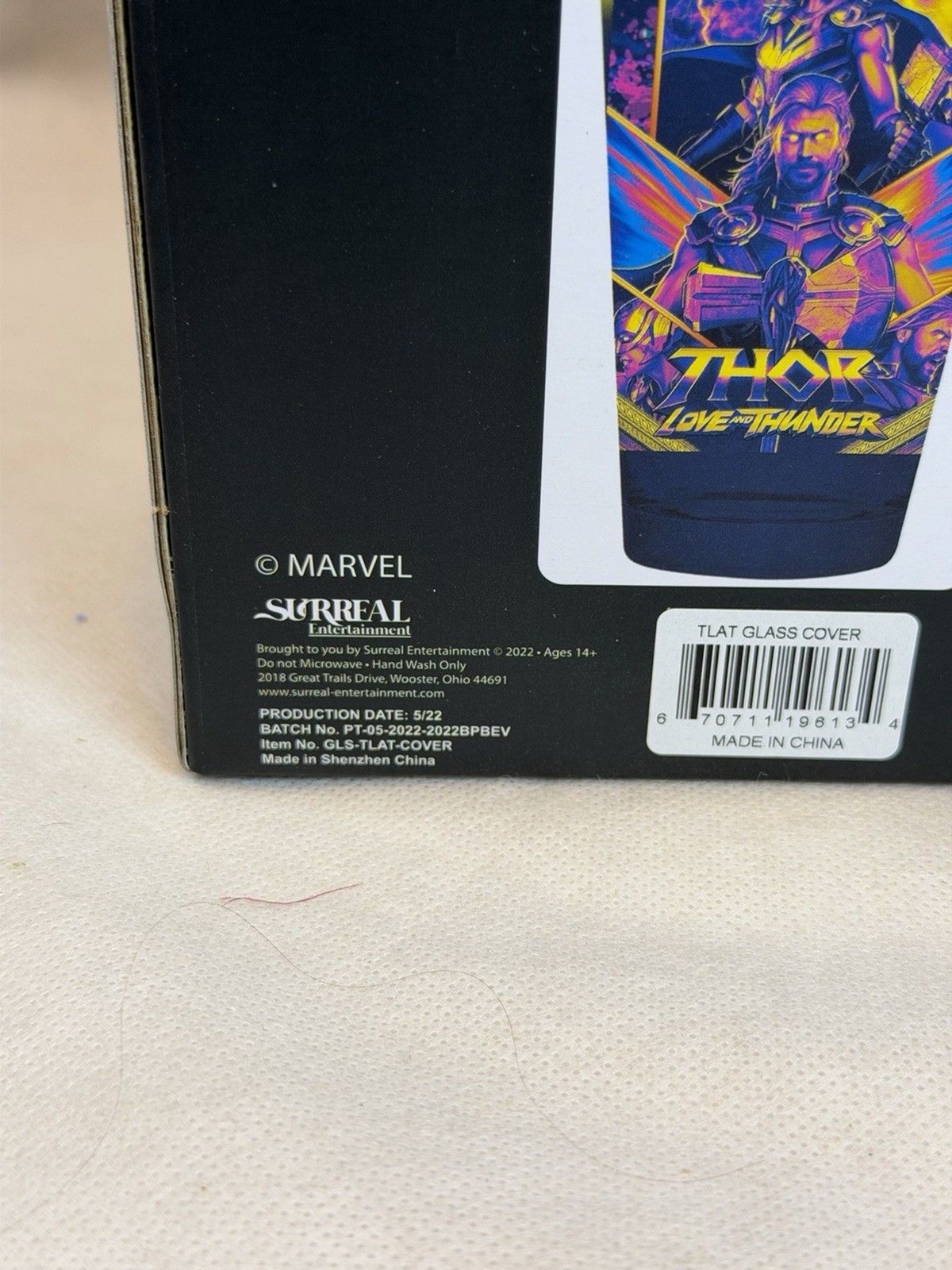 Marvel Studios Thor Love and Thunder 16oz Glass Pint Tumbler Drinking Cup NIB