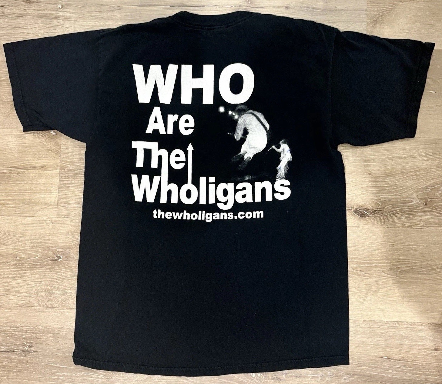 Gildan Ultra Cotton Black T-Shirt The Wholigans Tribute Band Size L