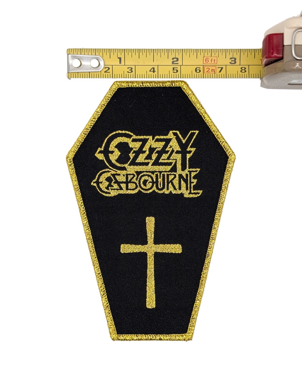Ozzy Osbourne Coffin Metallic Embroidered Prince of Darkness Heavy Metal Patch