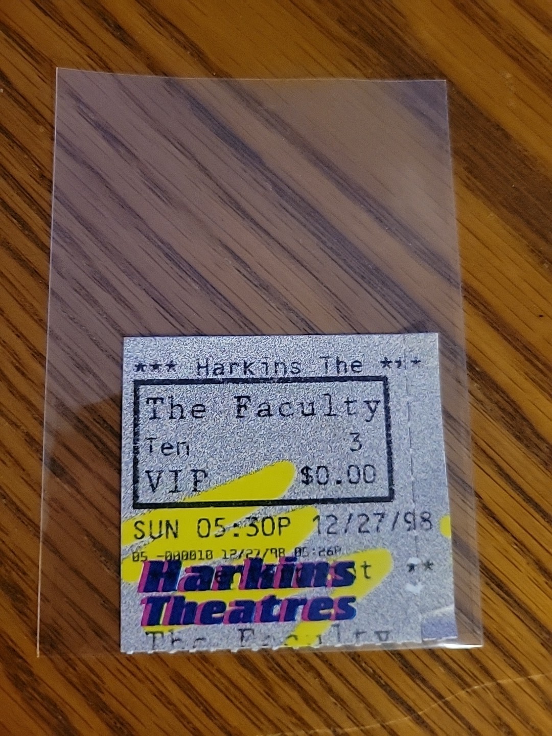 1998 The Fauclty Original Movie Ticket Stub Elijah Wood Josh Hartnett Horror