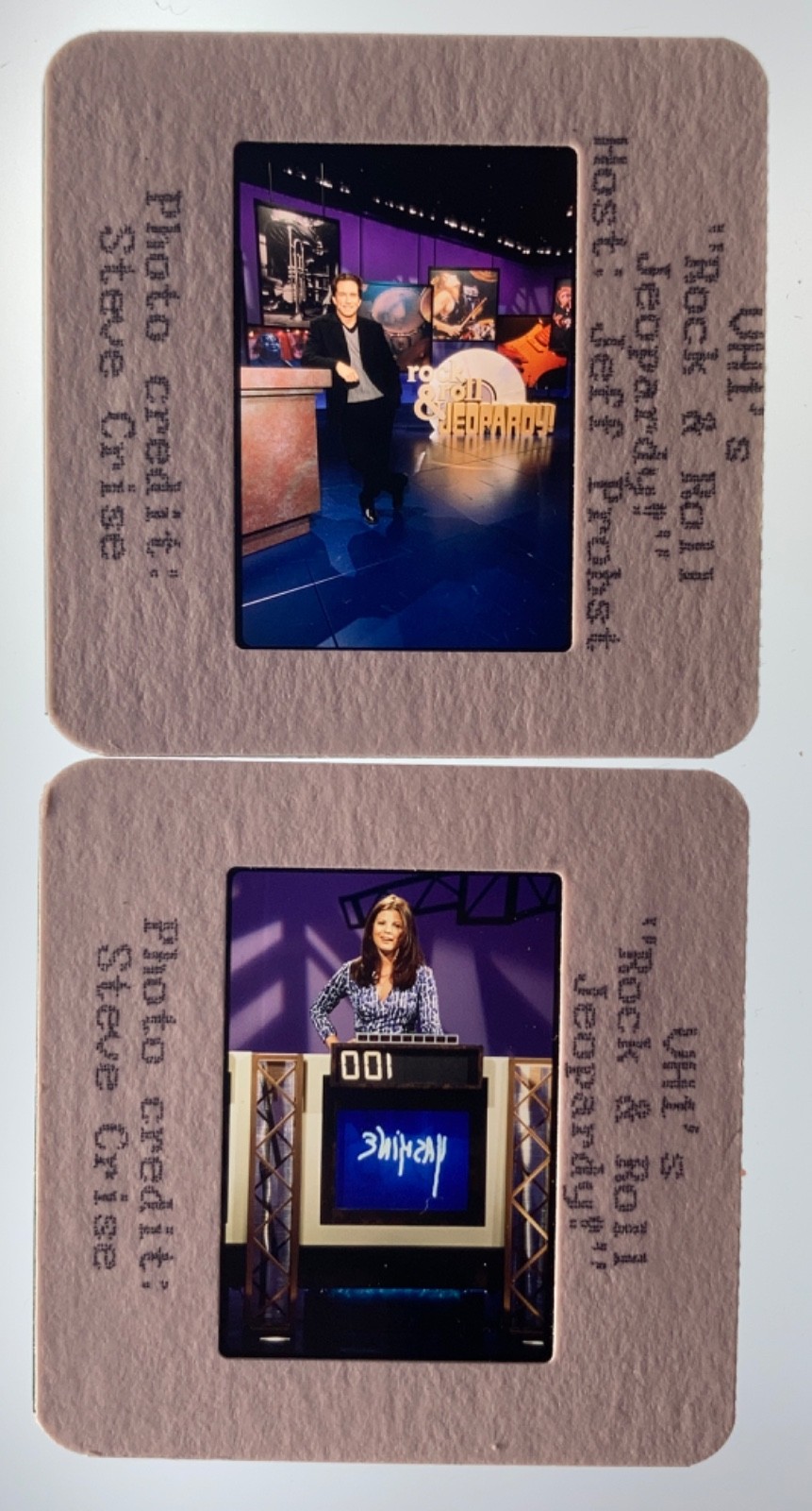 2x Vintage Rock ‘n Roll Jeopardy Jeff Probst VH1 TV Show Promo 35mm Photo Slide