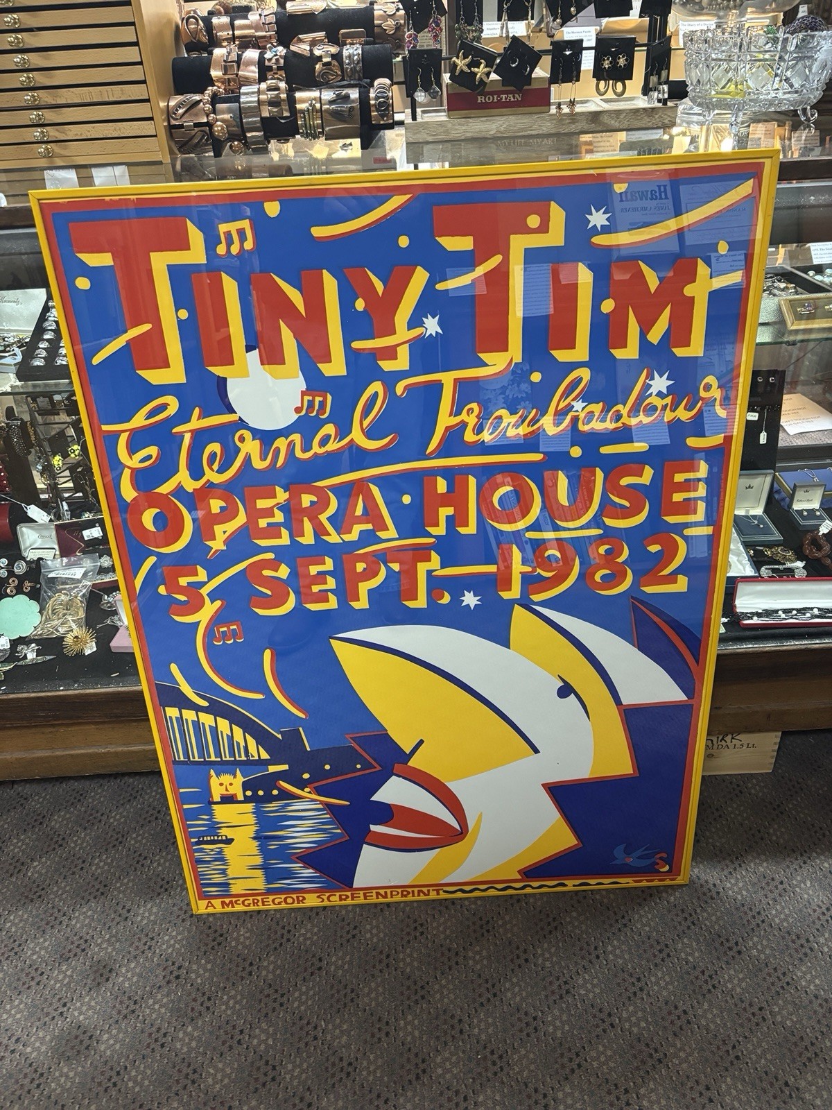 Vintage Tiny Tim Opera house 9/5/1982 event screen print original poster. 40×30″