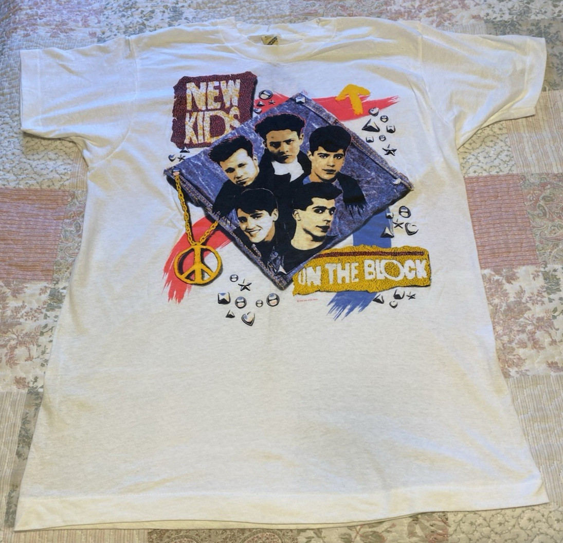 NEW KIDS ON THE BLOCK T-SHIRT 1989 BIG STEP PRODUCTIONS VINTAGE SZ XL