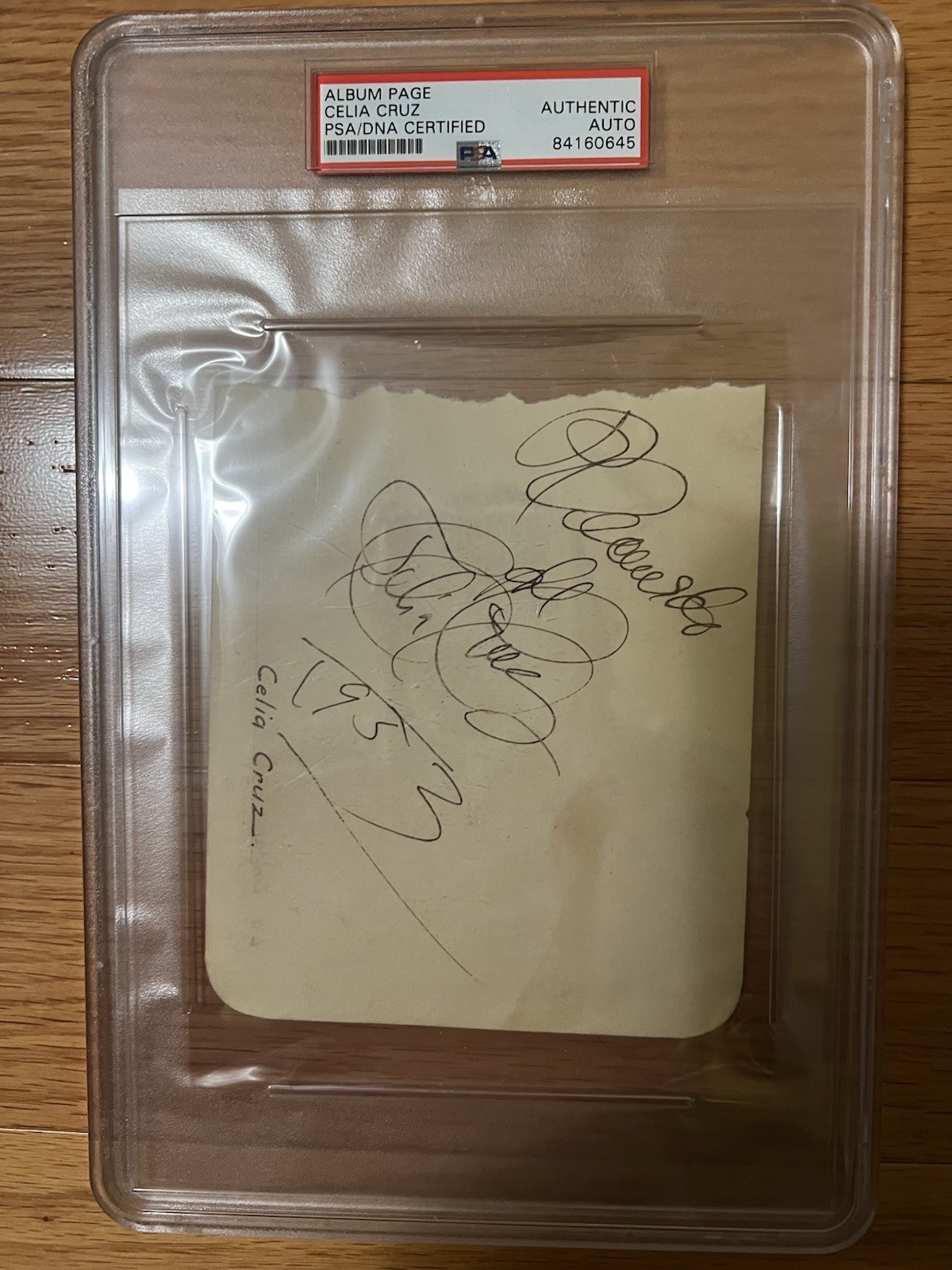 Celia Cruz Autographed Album Page- The Queen Of Salsa PSA#84160645
