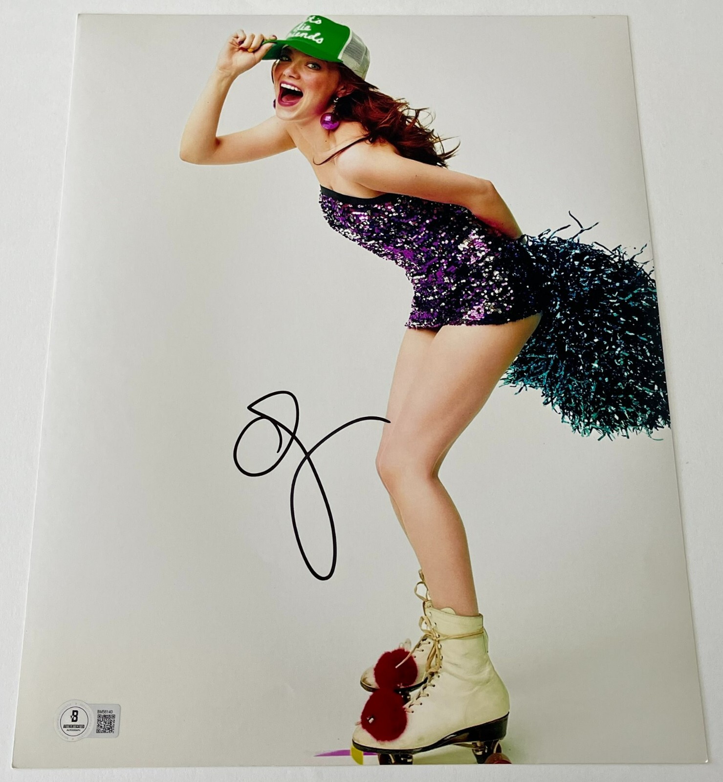 EMMA STONE SIGNED AUTOGRAPH EASY A LA LA LAND 11×14 PHOTO w/PROOF & BECKETT COA