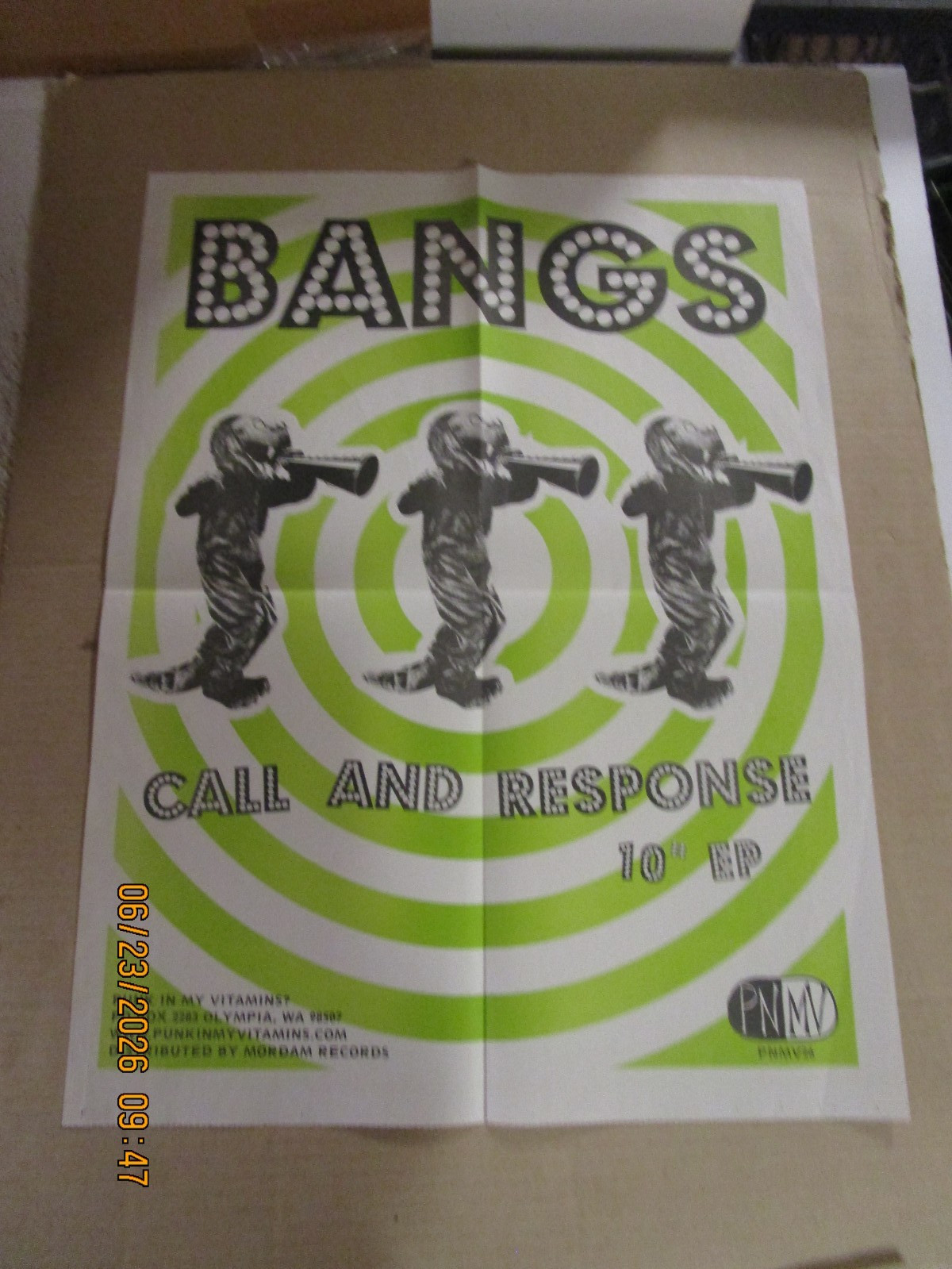 BANGS Call And Response Promo Poster New! Unused! 2002 Kill Rock Stars Olympia