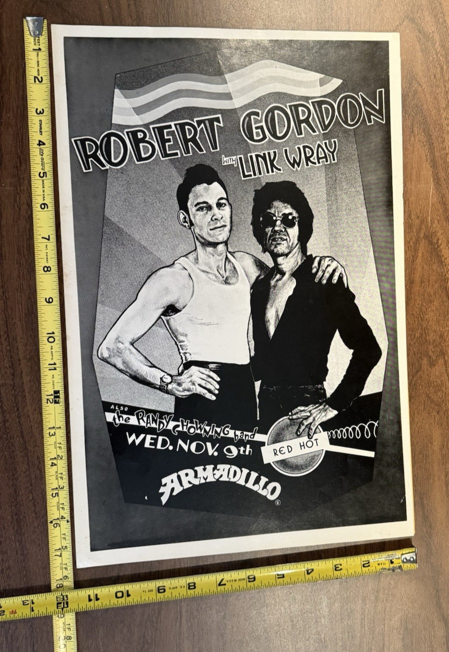 ROBERT GORDON w/ LINK WRAY AWHQ Original Printing Poster MICAEL PRIEST ©1977